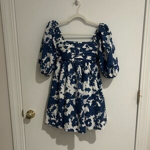 Abercrombie Emerson Poplin Puff Sleeve Mini Dress